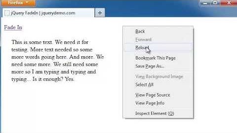 jQuery Basics - How to Fade Text with jQuery - fadein() - Part 1