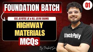 Highway Materials MCQs P-01 | Foundation Batch | SSC JE 2027@gtechpoly