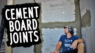 Taping Cement Board Joints - Step By Step Tutorial - Knauf Aquapanel scrim & tile adhesive