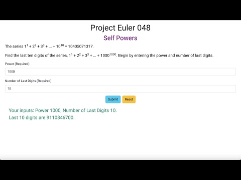 Project Euler 048 - Self Powers