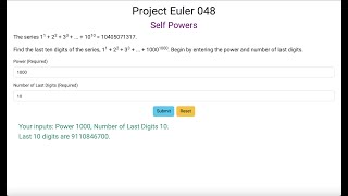 Project Euler 048 - Self Powers