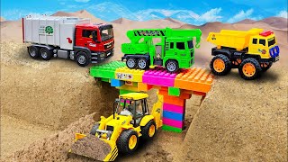 Construction vehicles trucks find tractor in a cave | Dump truck funny story | Mega Trucks