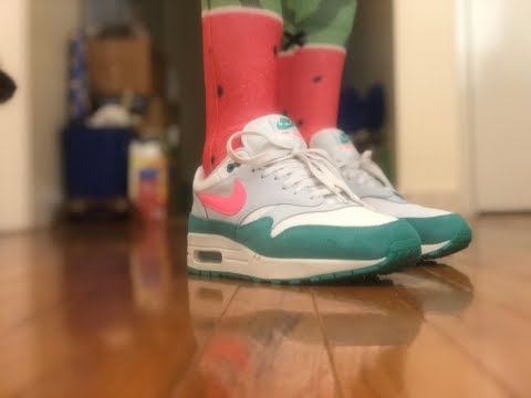 NIKE AIR MAX 1 WATERMELON ON FEET
