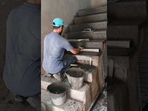 هذه هي طريقة تسوية درج السلالم لتركيب السيراميك  سلالم حمام مطبخ منزل  