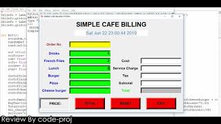 Simple Cafe Billing System In PYTHON With Source Code | Source Code & Projects