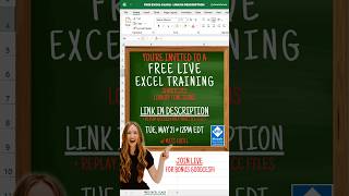 ‼️FREE Excel Class w/ Miss Excel‼️ #free #excel #training
