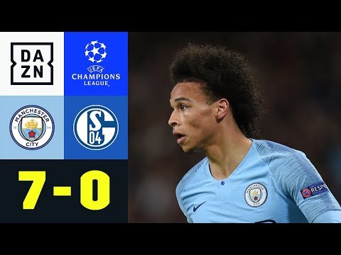 Sahne-Tag: Leroy Sane versohlt Ex-Klub: Manchester City - Schalke 04 7:0 | Champions League | DAZN