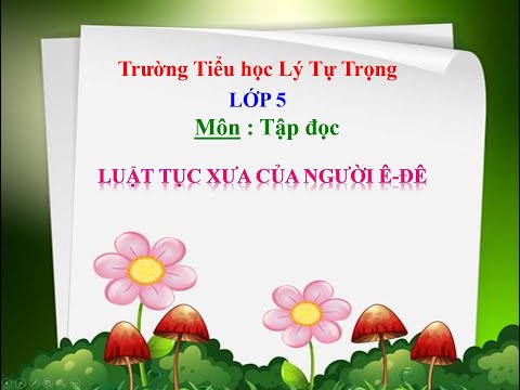 Tập đọc lớp 5_ Tuần 24: Luật tục xưa của người Ê-đê
