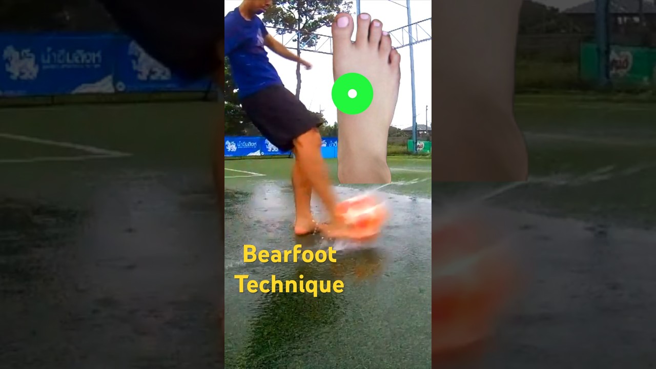 How to kick football with bearfoot 