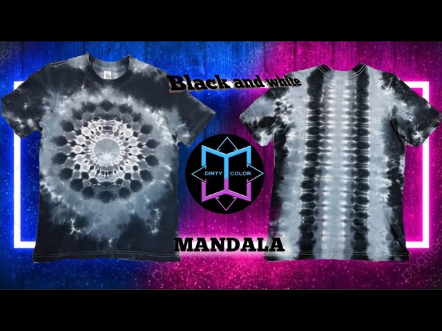 Black and white MANDALA, tiedye tutorial, tie dye, tie dye pattern