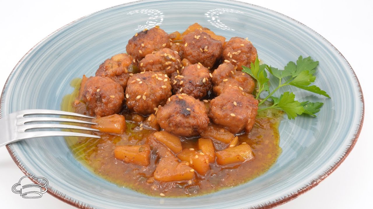 Como hacer albóndigas con SALSA DE PIÑA Javier Romero - YouTube