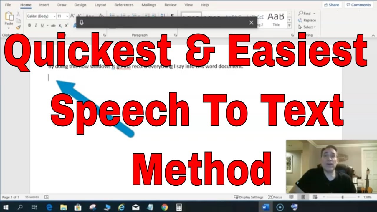 speech to text word windows 10