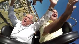 Seguin mayor, publisher ride ZDT's Amusement Park's new roller coaster