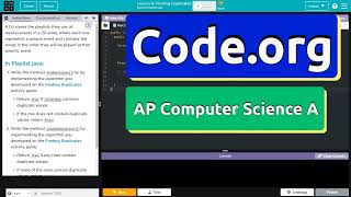 Code.org Lesson 9.1 Finding Duplicates | Tutorial with Answers | CSA Unit 5