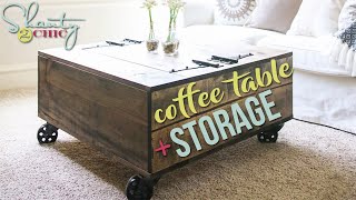 Diy Coffee Table With Storage, Storage Trunk Coffee Table On Wheels