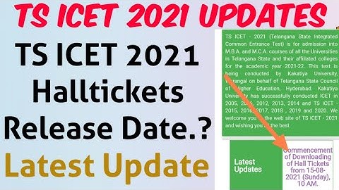 TS ICET 2021 Halltickets Release Date.?//TS ICET 2021 Halltickets Download option