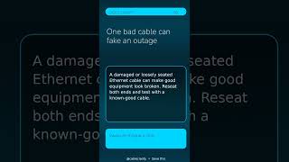 One bad cable can fake an outage