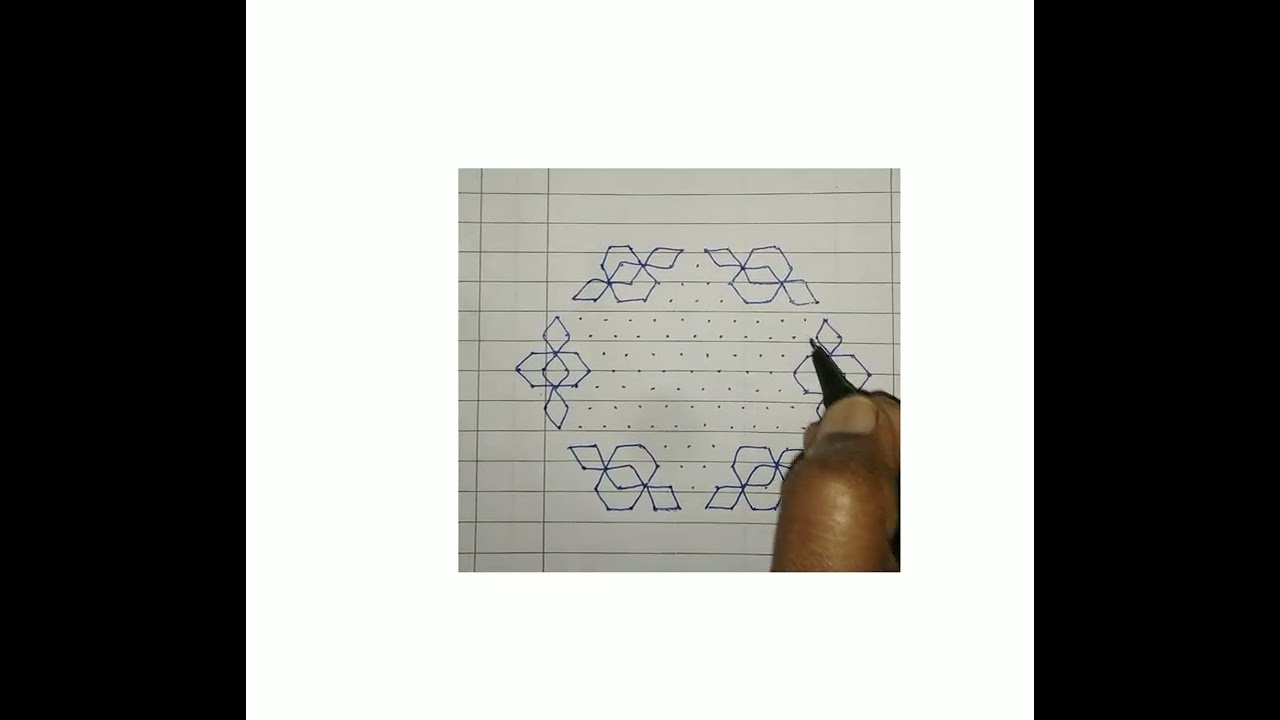 15 to 8 dot diamond shape rangoli 