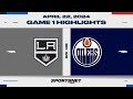 Nhl game 1 highlights  kings vs oilers  april 22 2024