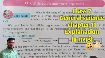 Class 7 general science chapter 11. Cell structure and microorganisms explanation