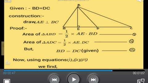 Median divides a triangle into two equal areas.