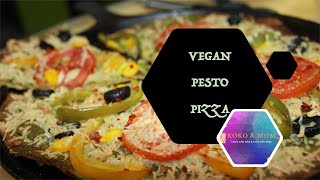 Vegan Pesto Pizza | Pesto Sauce | Whole Wheat Dough | Easy to Bake | Healthy Pizza | Homemade pizza|