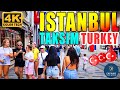 Turkey Istanbul Taksim Istiklal Walking Tour 4K Plus - IMPORTANT DAY!