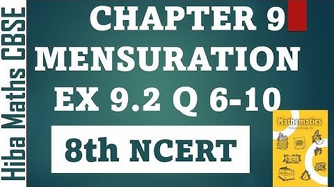 Cbse 8th maths chapter 9 mensuration exercise 9.2 question 6-10 | NCERT maths solutions in Tamil