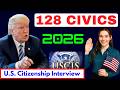 USCIS Updated 128 Civics Questions 2026 I U.S. Citizenship Interview - N400 Interview #n400