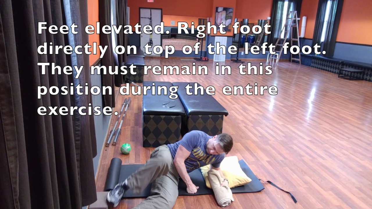 Left Sidelying Right Glute Max breathing exercise