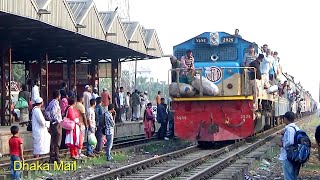 Crowded Dhaka mail Chittagong to Dhaka Entering Tongi Junction Station- Bangladesh Railway