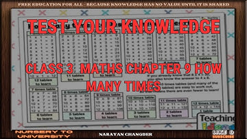 CLASS 3  MATHS CHAPTER 9 HOW MANY TIMES