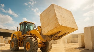 How Massive Loader Handles Huge Marble Blocks  Powerful Machine Work