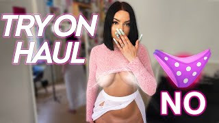 [4K]👙🚫Oops, I showed a little more... Try on Haul : Transparent dress and skirt