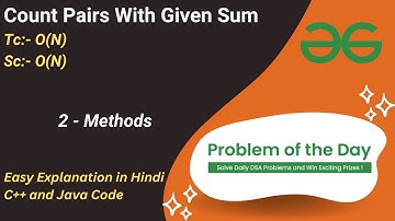 Count Pairs With Given Sum | Array | Hashing | GFG POTD | C++ | Java | Code Kar Lo