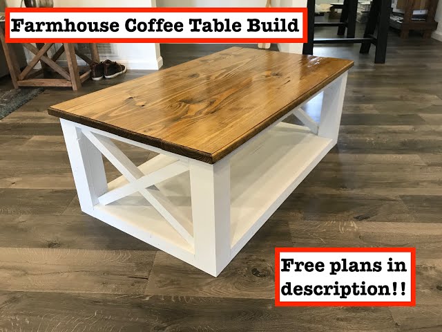 How to Build a Farmhouse Coffee Table (with storage)- free