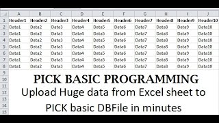 PICK BASIC Programming | Upload data to DBfile from excel sheet. Mass update from excel screenshot 4