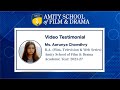 Student testimonial 2 amity school of film  drama