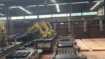 Robot system for bricks loading on Kiln car