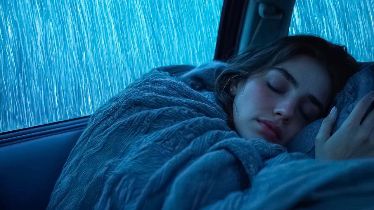 Sono Imediato: Chuva Forte no Carro e Trovões | Sons para Sono Profundo e Meditação