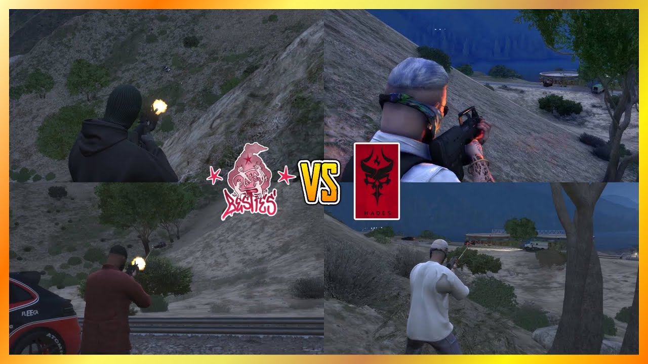 Besties vs Hades // Fight For Bank Truck (Multi POVs) | NoPixel 4.0 GTA RP