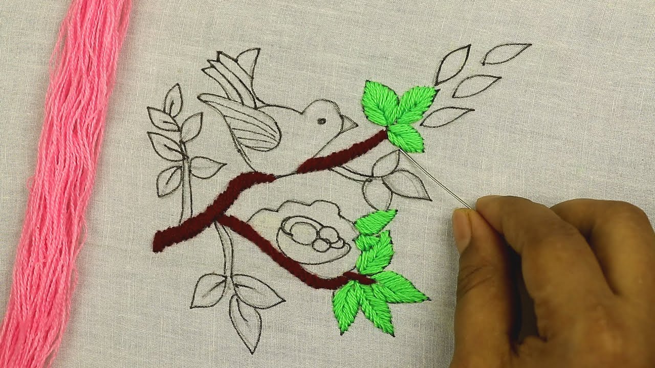 милая ручная вышивка для детей | простые шаги, чтобы вышить птицу