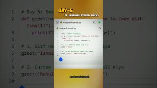 Python Functions: Power of Default Arguments! ⚡ | Day 5 #python