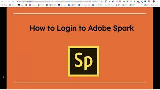 Logging into Adobe Spark