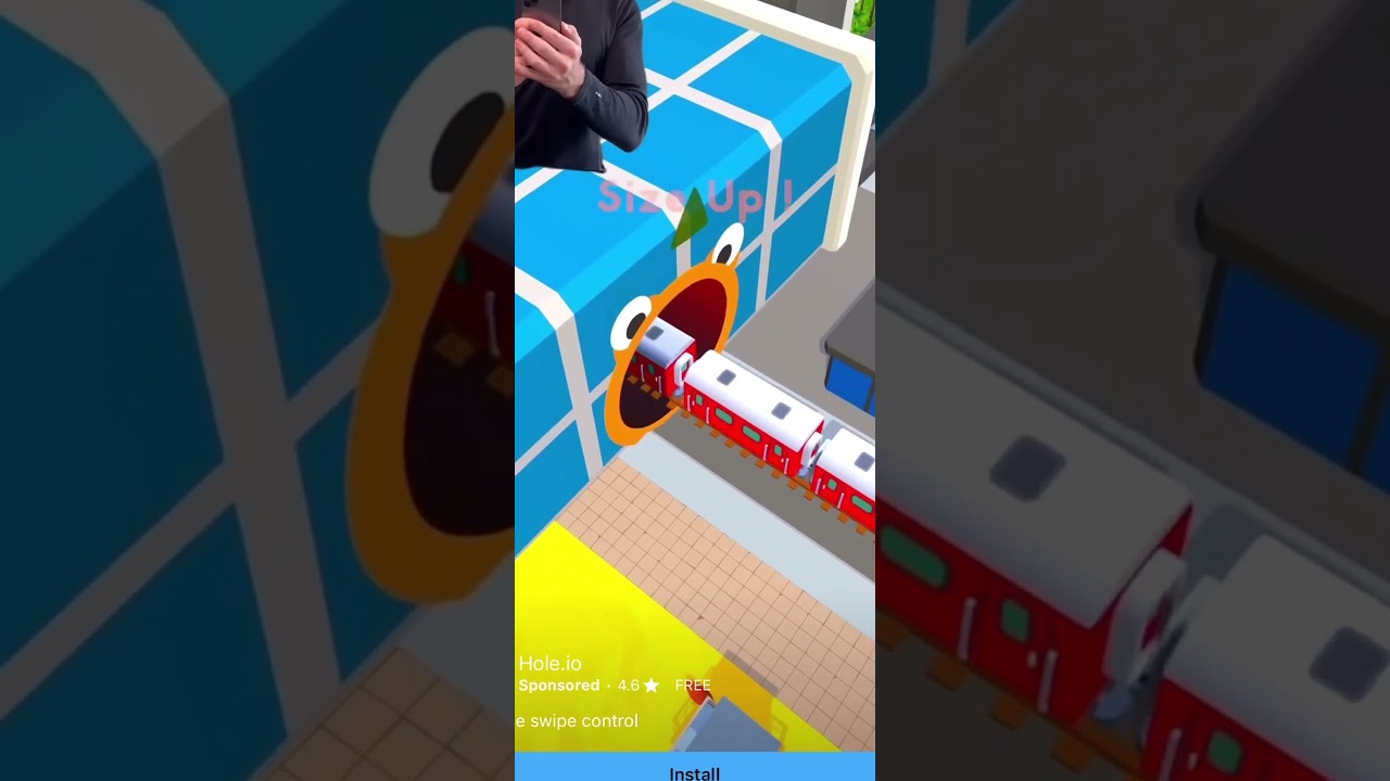 Hole.io here comes the train meme