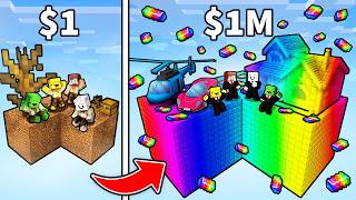 JJ and Mikey: From POOR To OP Skyblock Evolution in Minecraft!