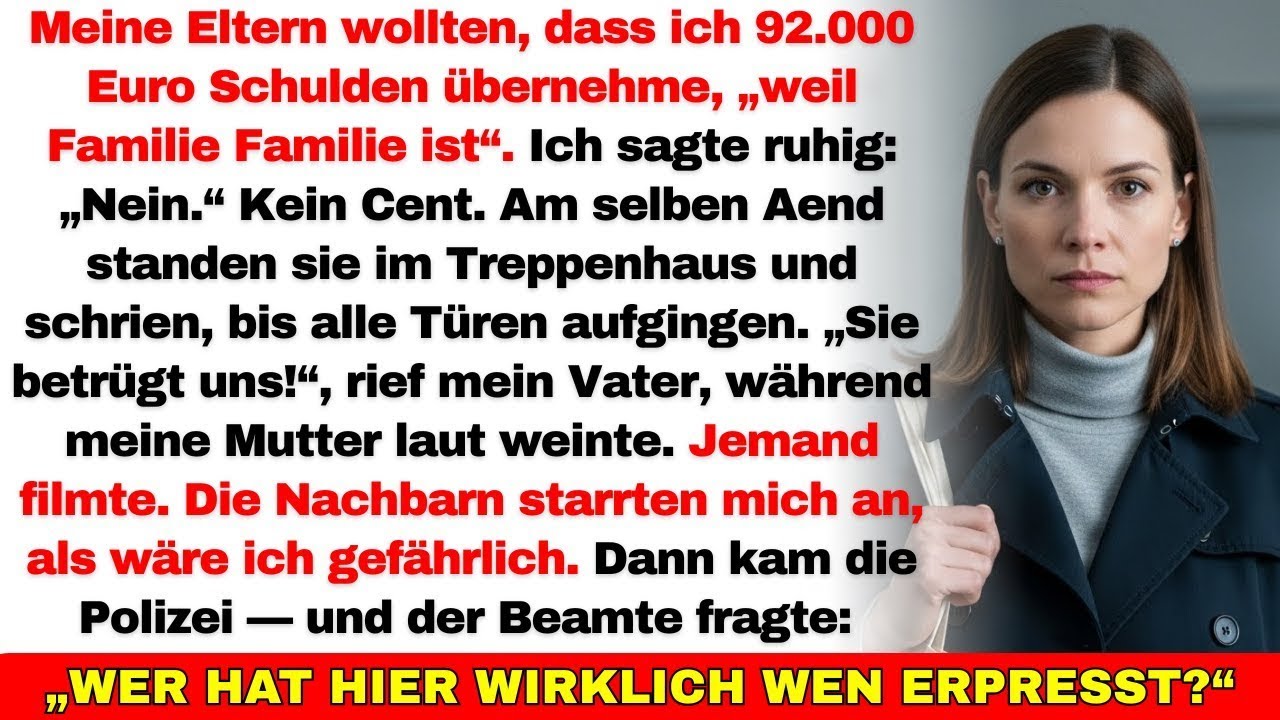 Ich weigerte mich, 92.000€-Schulden zu zahlen—da nannten mich meine Eltern öffentlich als Betrügerin