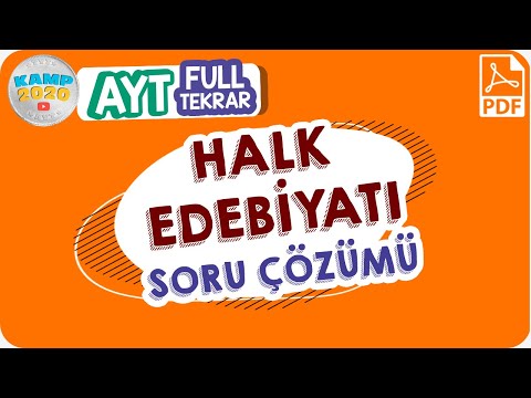 Halk Edebiyatı Soru Çözümü | AYT Full Tekrar Kampı 2020