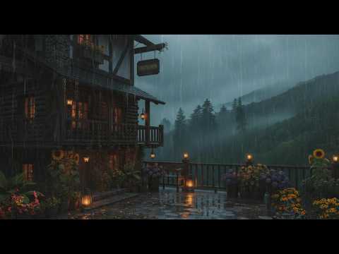 Rainy Night in a Cozy Cabin 🌧️ Fireplace & Relaxing Sleep Sounds