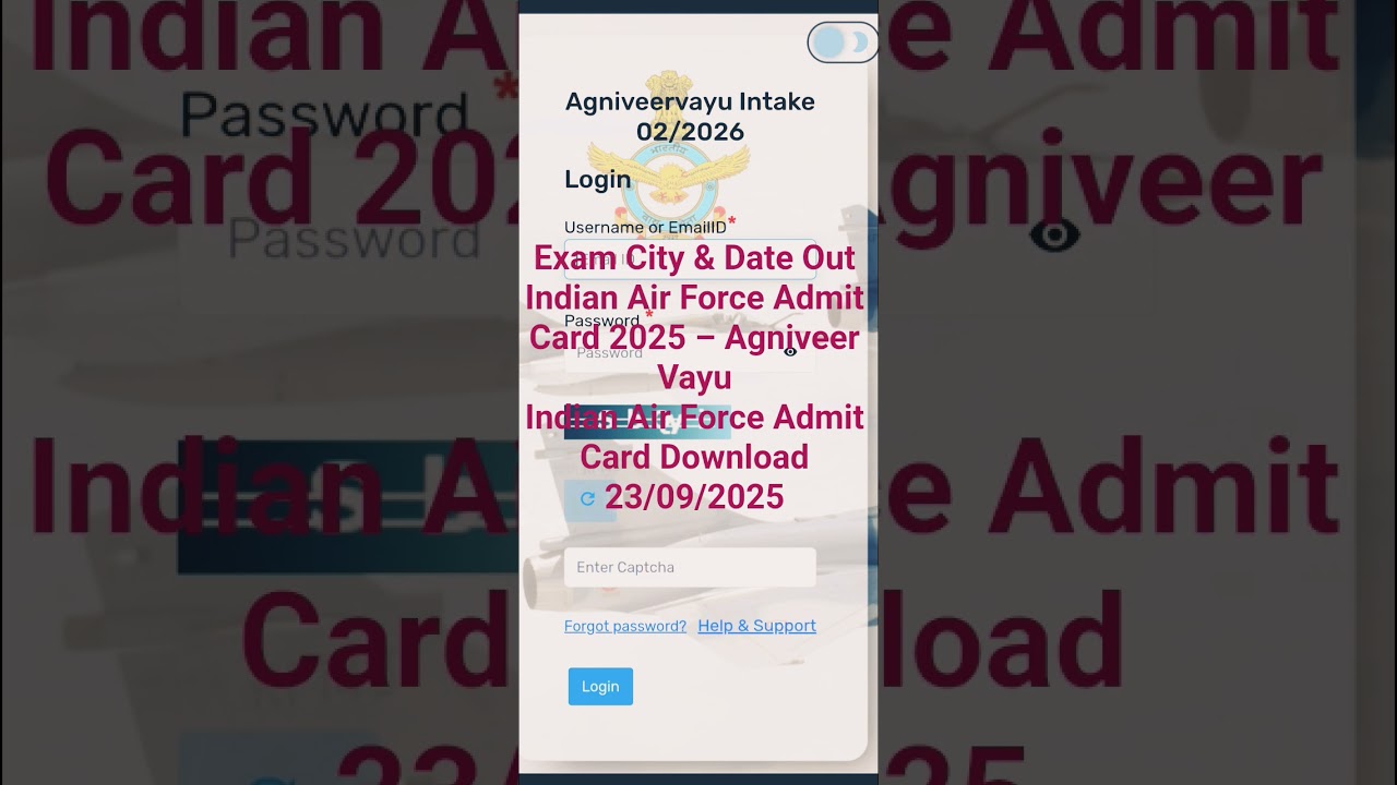 Airforce exam 2025 update | Airforce Exam City and Date Out | Airforce Agniveer Vayu Admit Download